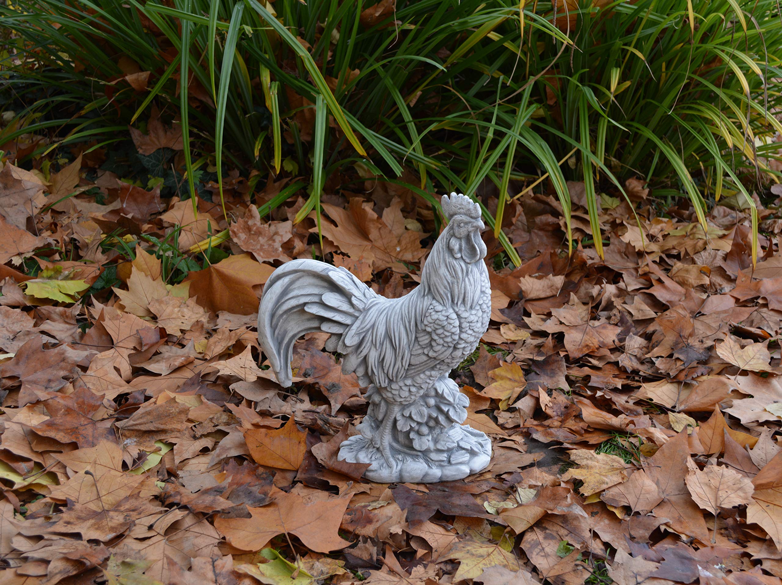 gartendekoparadies.de Masywna kamienna figurka Kogut domowy Ptak Gockel wykonany z odlewanego kamienia, mrozoodporna figurka zwierząt