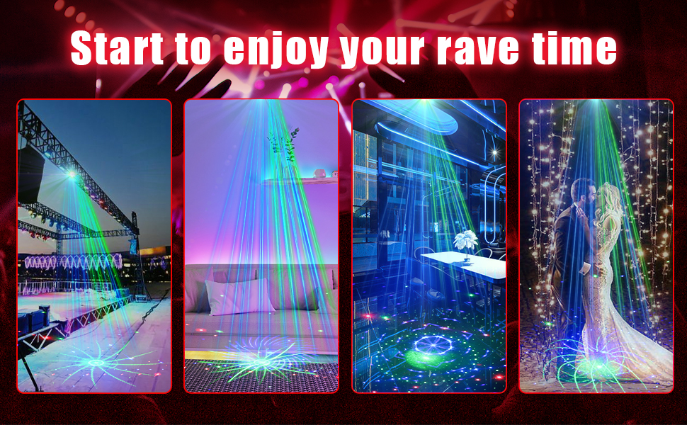 Image of AMKI 21 Eyes Proffessional DJ Disco Lights Strobe Stage Light Support DMX 512 Sound Activated with Remote Control Disco Stage Light Club KTV Show Projector Party Lights Indoor