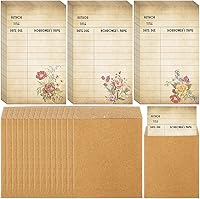 Vista 9 de Roowest Paquete de 120 bolsillos para tarjetas vintage de biblioteca, autoadhesivas, tarjetas de índice de pago de biblioteca, tarjeta de fecha