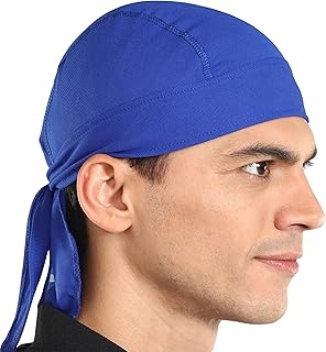 Sweat Wicking Cooling Helmet Liner - Do Rag Skull Cap Beanie for Men &amp; Women. Pirate Hat Bandana &amp; Head Wrap for Motorcycl...