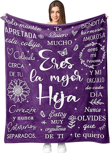 Fouca Regalo de cumpleaños para mi hija, regalos para la mejor hija de mamá papá a hija manta de 60 x 50 pulgadas, regalos de graduación de Navidad,