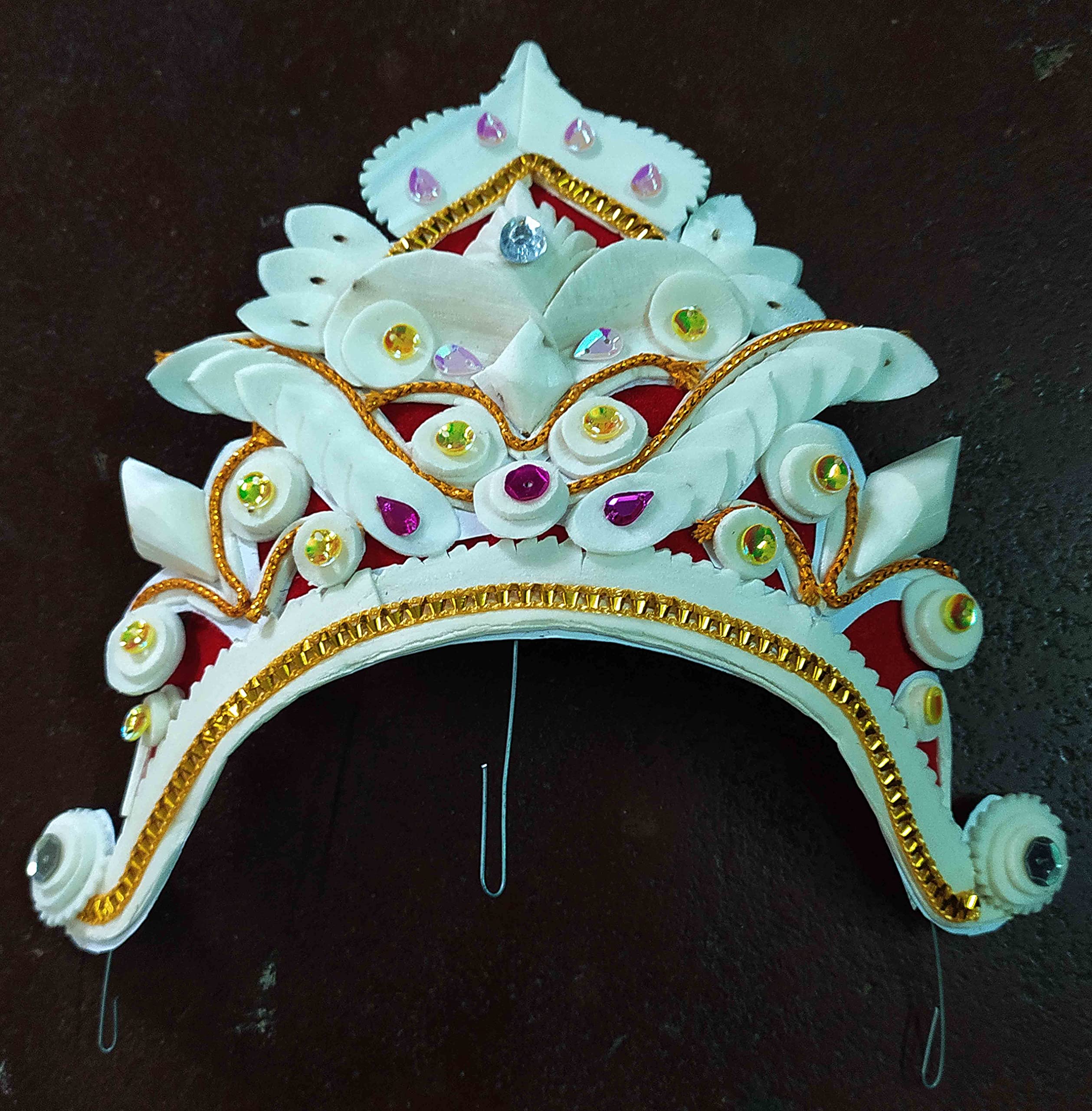 Natural Shola Bridal Crown, Indrani, Medium