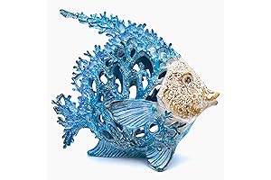 VVGiFTS Coastal Decor Coral Reef Angelfish Tabletop Statue