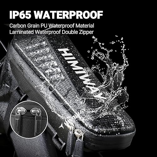 Miniatura 4 de Himiway Bolsa de sillín de bicicleta con bolsa de malla para botella, diseño de liberación rápida, bolsa de asiento de bicicleta IP65, impermeable,