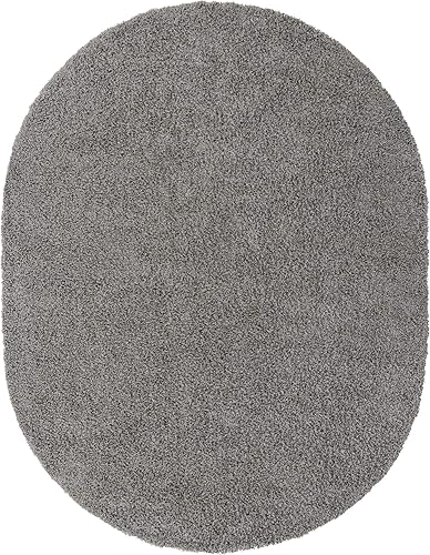 Miniatura 11 de Unique Loom Solid Shag Collection - Alfombra de área (8 x 10 pies, ovalada, gris nube)