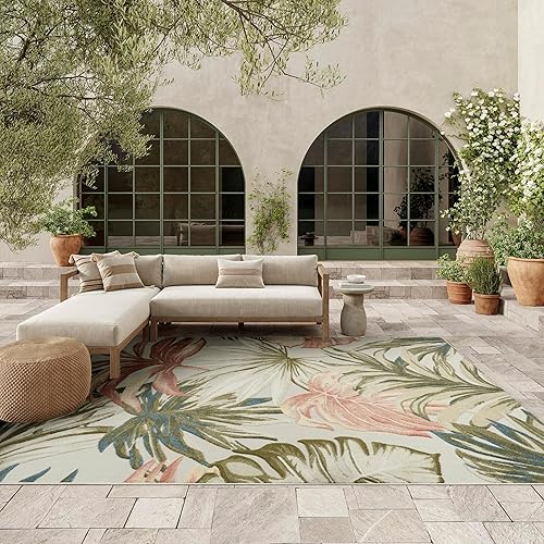 Home Aloha Ivory Green 7'10" x 10'6" Area Rug -