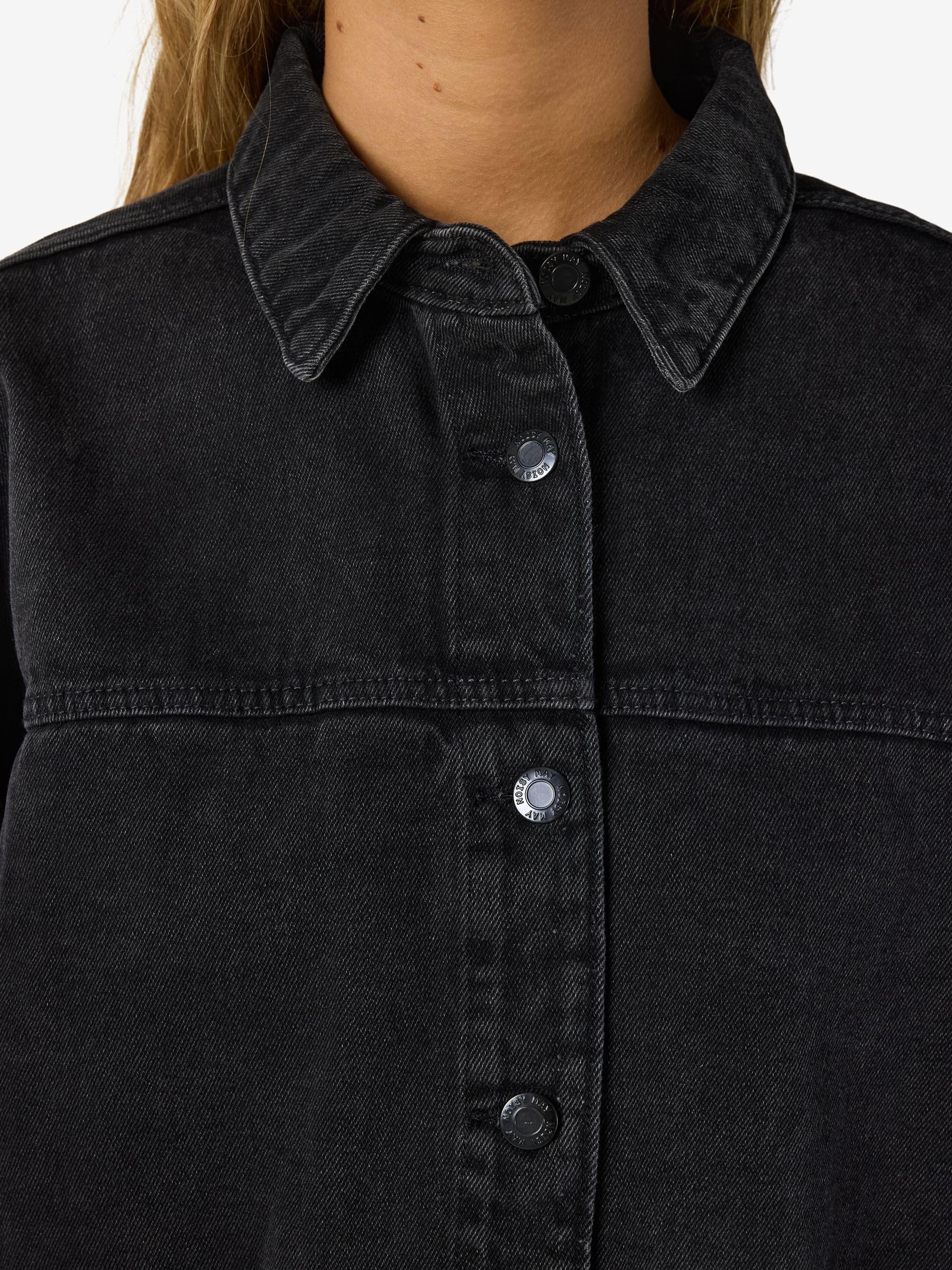 NOISY MAY Nmkettie L/S Reg DNM Jcket Vi559Bl Noos, Black Denim, L, czarny denim, L