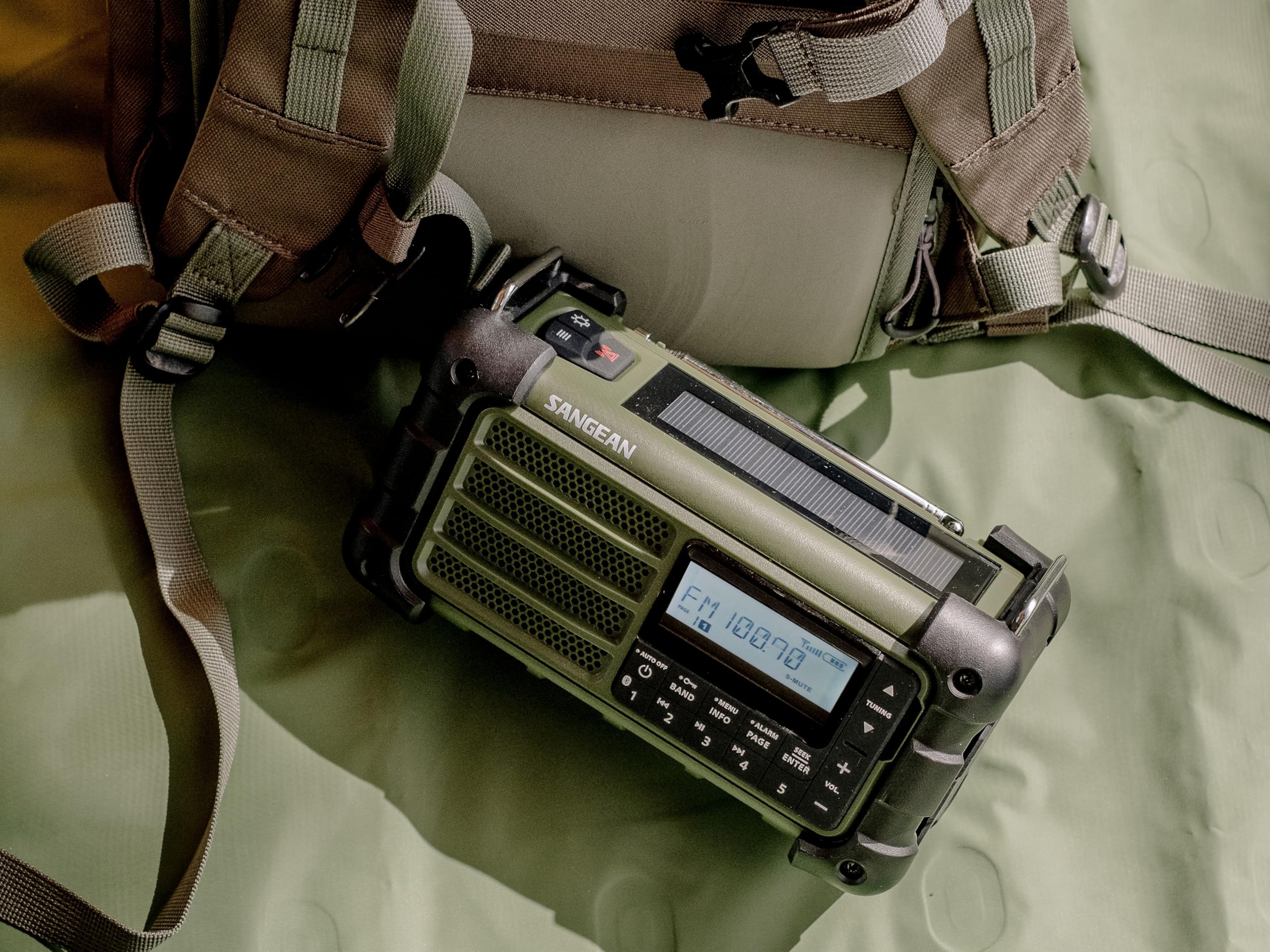 Sangean MMR-99 Zewnętrzne radio FM, radio awaryjne, panel słoneczny Bluetooth, odporny na zachlapanie, ST
