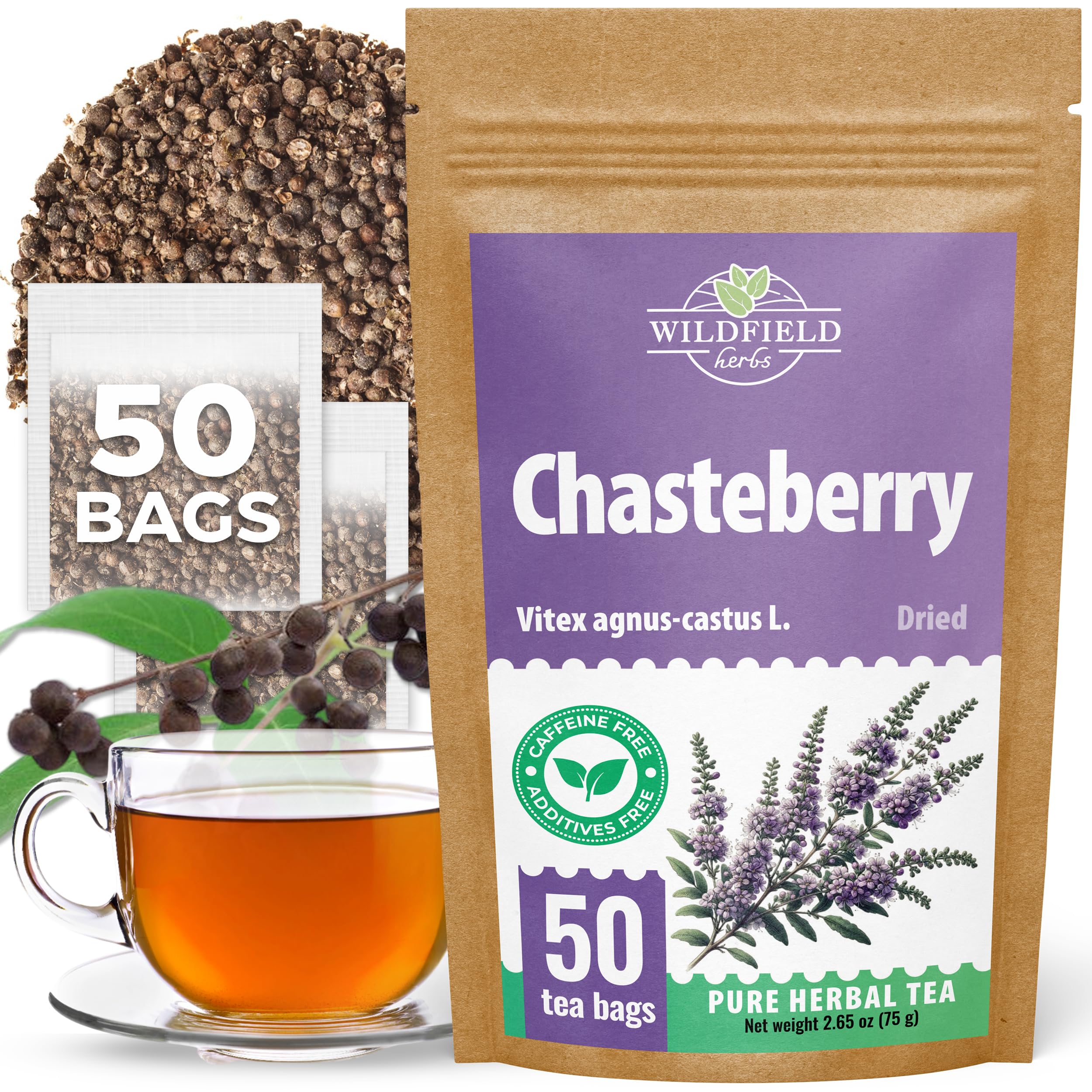 4 oz. Chaste Tree Berry Сhasteberry Tea Chaste Tree Berry Tea Herb (Vitex Agnus-Castus) - 113g Herbal Vitex Sauzgatillo