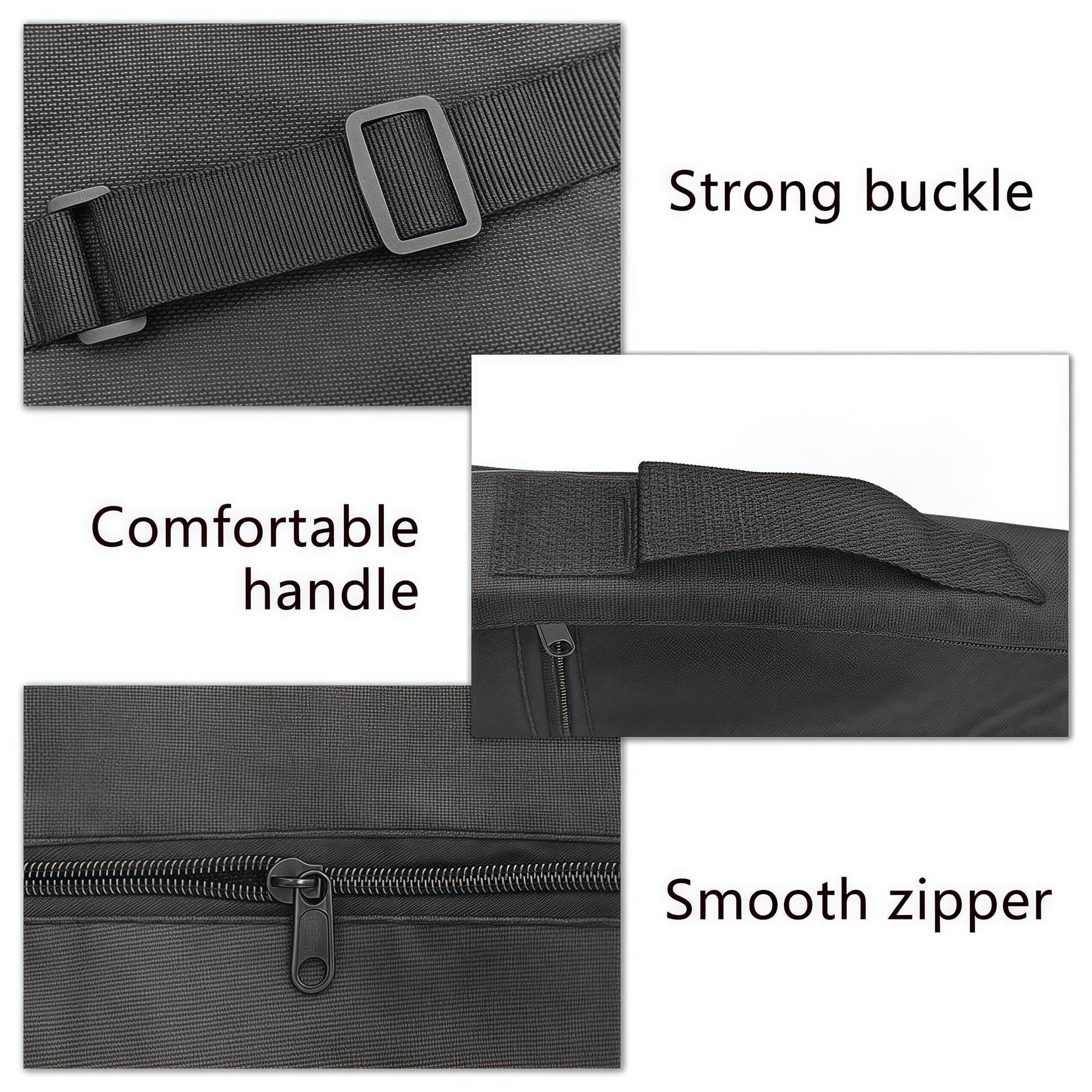 Musiin Housse de transport pour ukulélé de 66 cm avec sangles, sac de rangement pour voyage, spectacle, concert (noir)