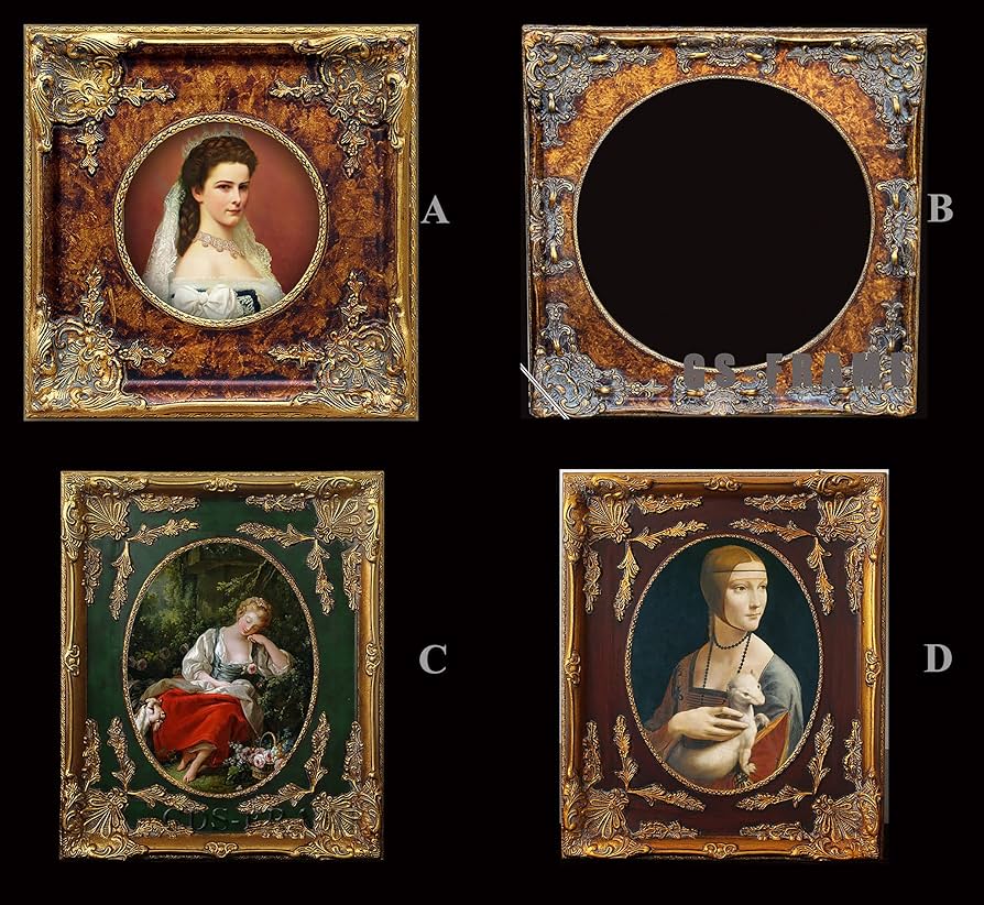 Amazon｜高級な楕円形/円形/楕円形の木製フレーム - キャンバス