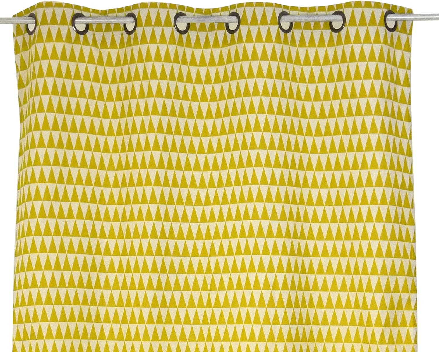 Linder Geometric Patterns Curtain with Eyelets Polyester 135 x 260 cm, Green, 135 x 260 cm, W 53.1" x L 102.4" (1 Panels)