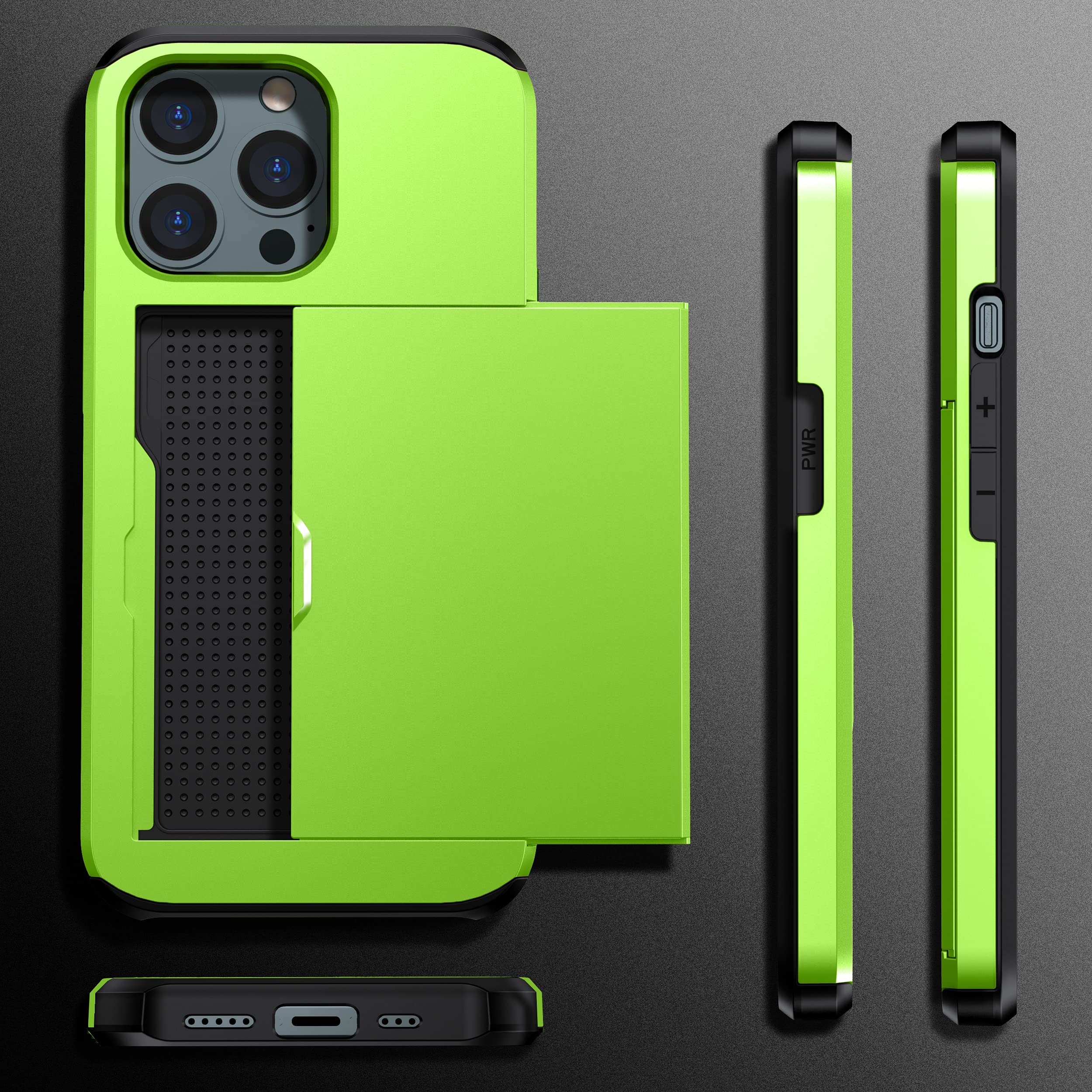 SORAKA Funda Para IPhone 14 Pro Max Con Tarjetero Funda Monedero Blindaje IPhone 14 Pro Max Funda PC TPU Doble Capa Bumper Funda Antichoque