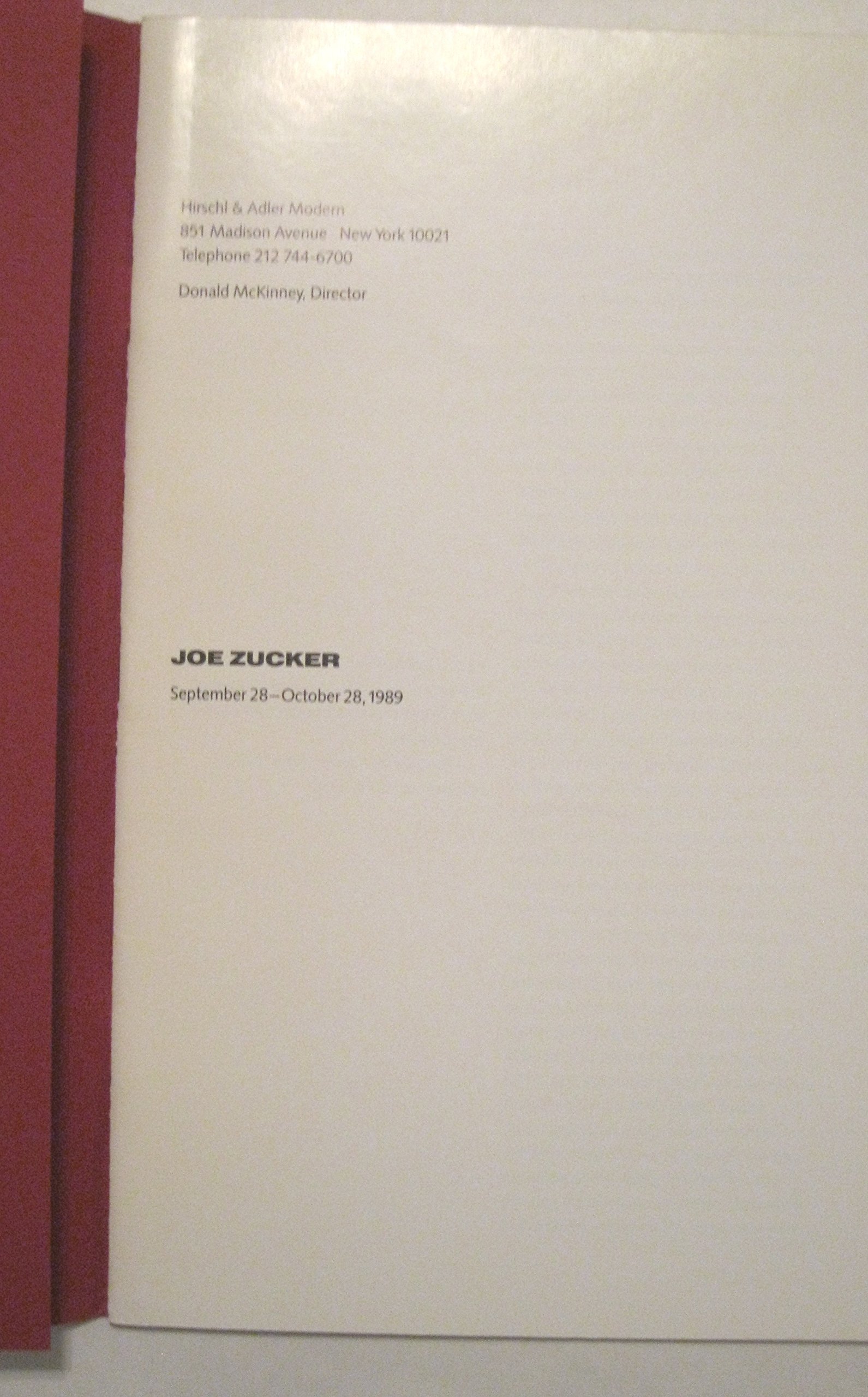 Joe Zucker (September 28-October 28, 1989)