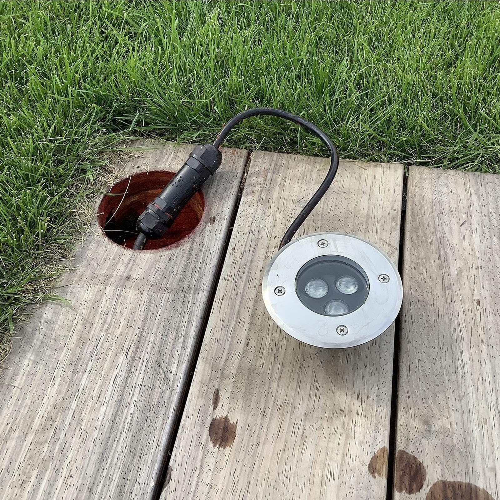 4 Luces Empotrables Ultrafinas Para El Suelo: Luces Empotradas En El Suelo, Luces Subterráneas De Paisaje De 3W, Foco Led Jardín Para Exteriores Impermeables IP65(RGB,3W(24V))