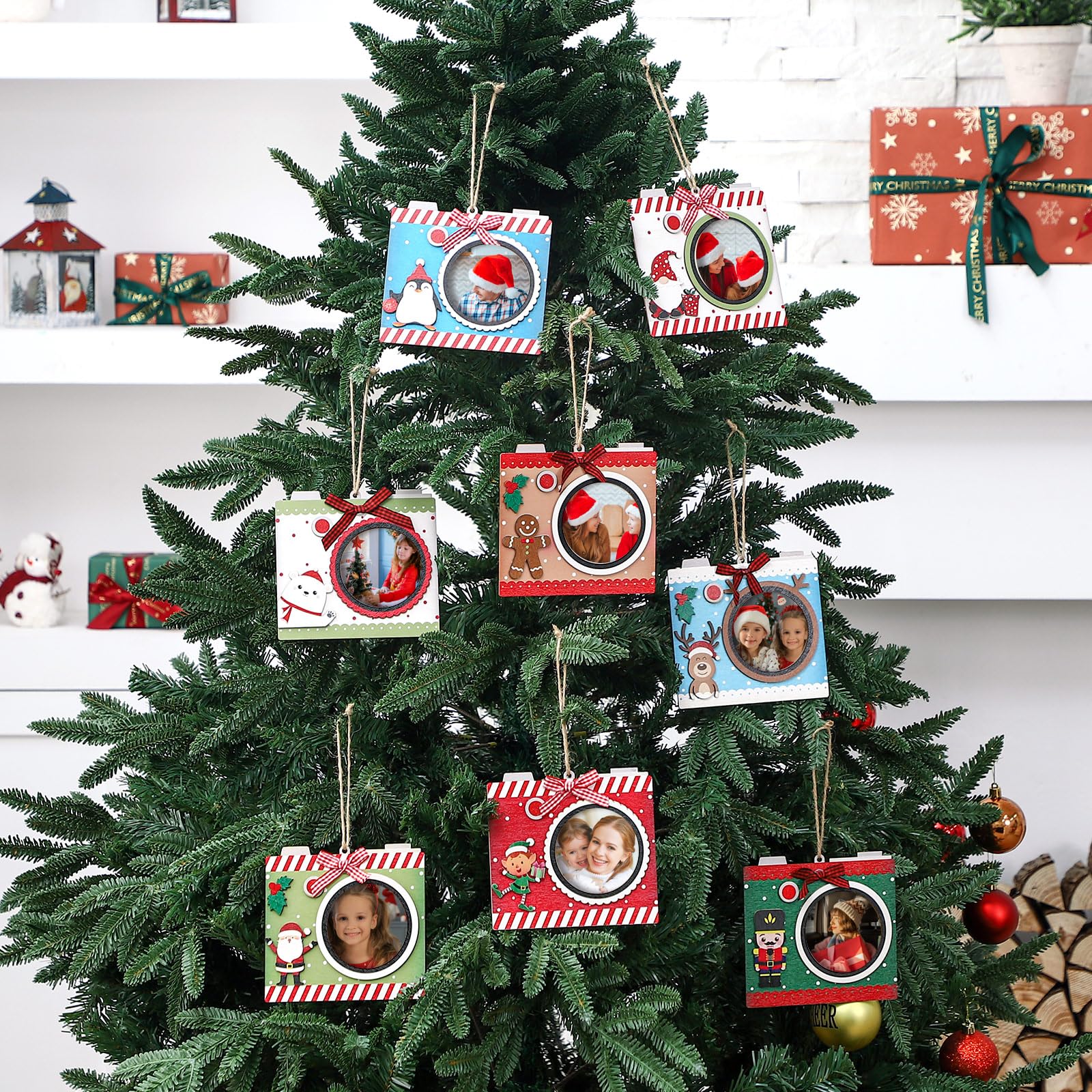 Namalu 8 Pcs Camera Christmas Tree Ornament Family Vacation Photo Holder Camera Photo Frame Ornaments Photographer Traveler Tourist Travel Photography Lover Keepsake - Image 4