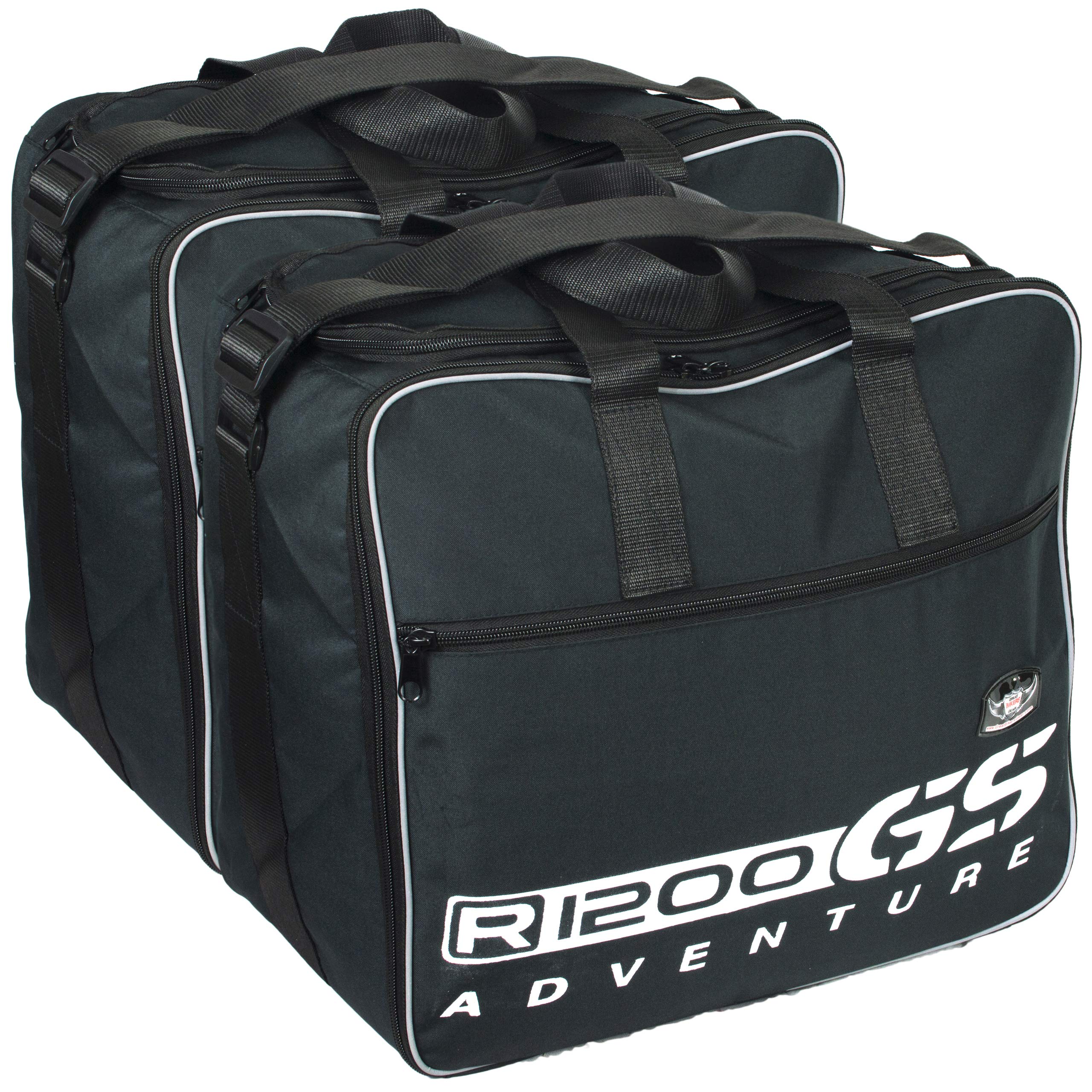 Great Bikers Gear Set di 3 borse laterali per BMW R1200GS Adventure GSA in alluminio, borsa da moto da turismo, borse interne (nero-P)