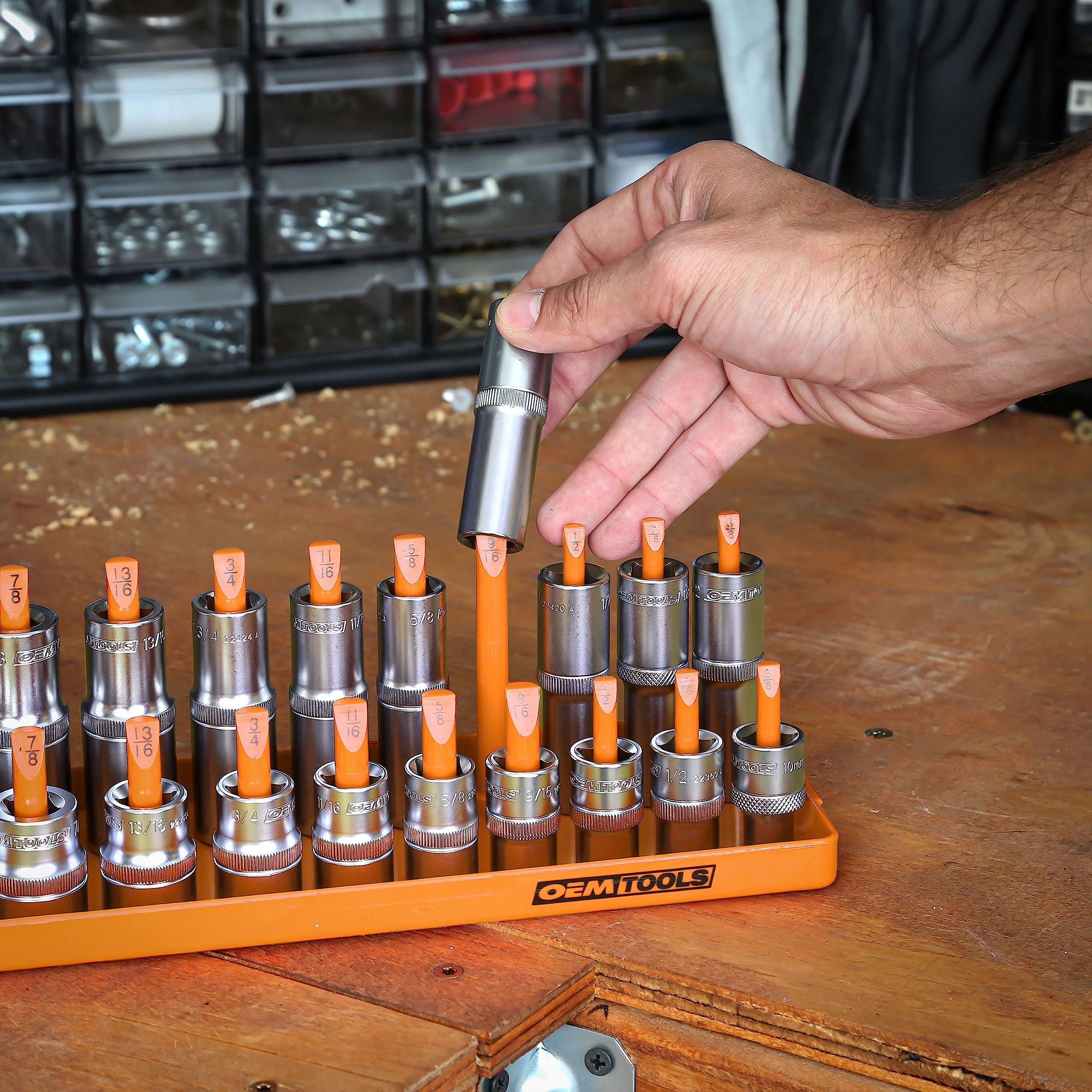 Oemtools 22418 6 Piece Sae And Metric Socket Tray Set