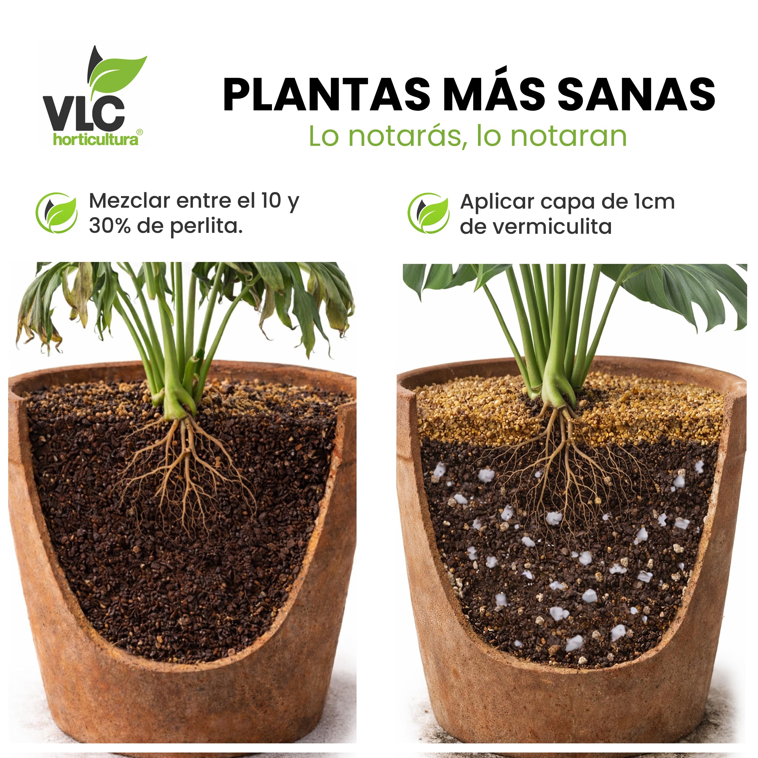 Pack Perlita + Vermiculita VLC Horticultura | Mejora Aireación y Retención de Humedad del Sustrato | Ideal para Semilleros, Macetas y Trasplantes | Minerales Naturales para Jardinería (100+100L)