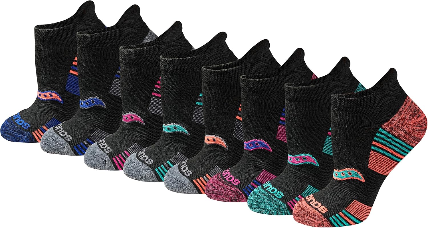 Saucony Women's RunDry Performance Heel Tab Athletic Socks