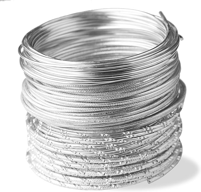 Creacraft Beading Wire Silver Style Set 5 Coils of