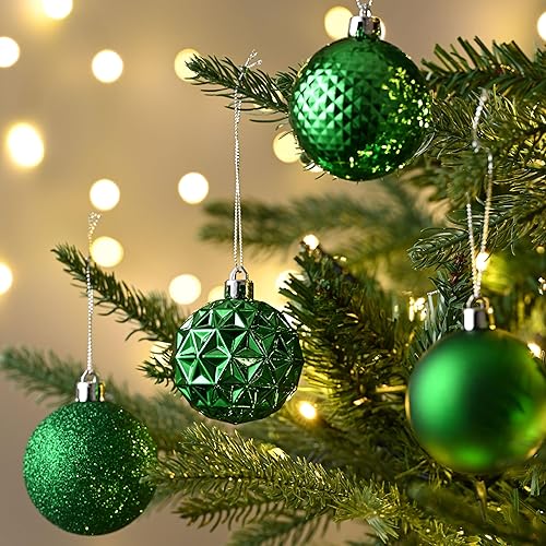 Miniatura 254 de Valery Madelyn Juego de adornos decorativos para árbol de Navidad para otoño, Halloween, 50 unidades de 2.36 pulgadas, rojo, verde y dorado