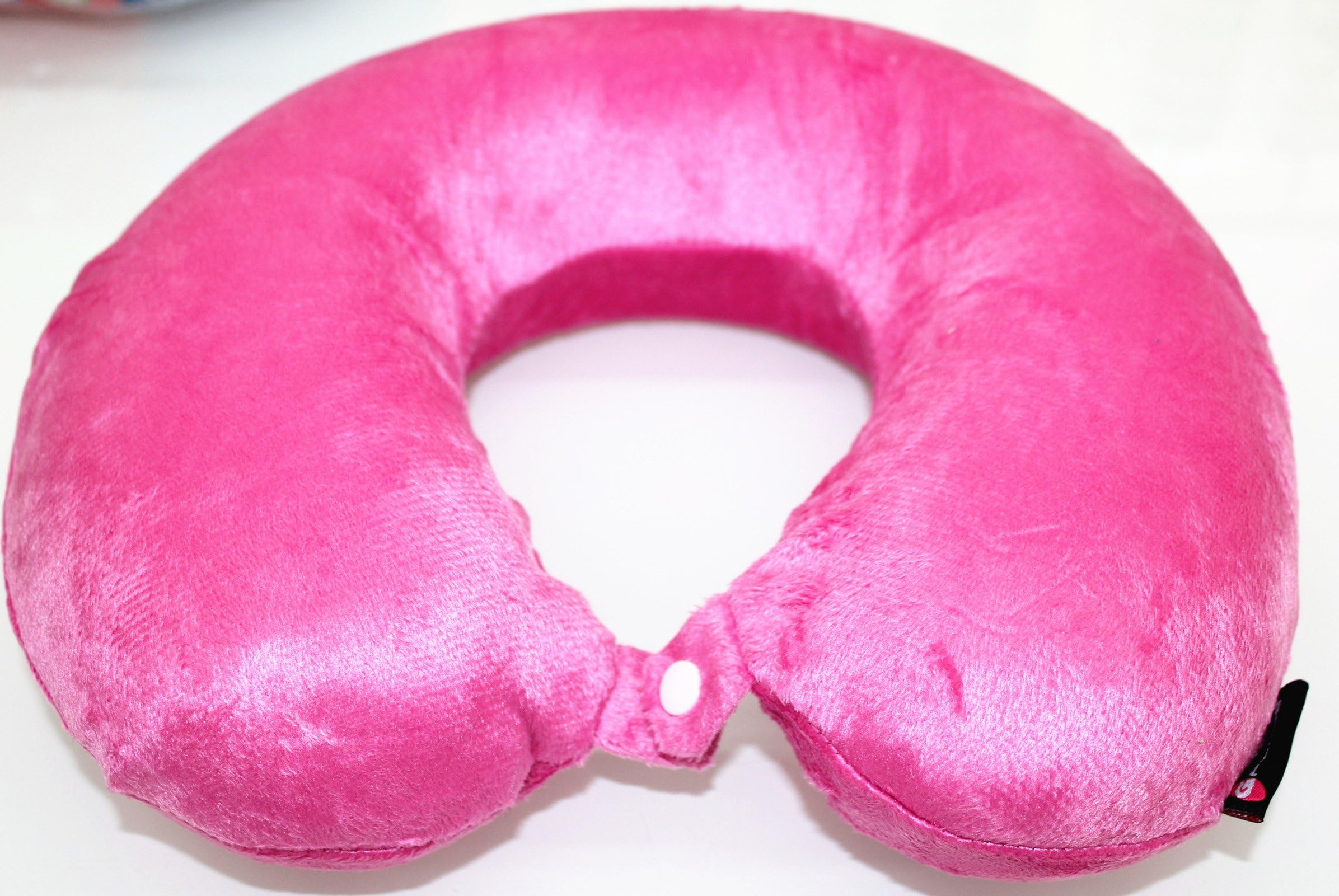 100% Memory Foam Travel Cushion Neck Pillow Best for Car Airplane Train or Home Use (Pink)