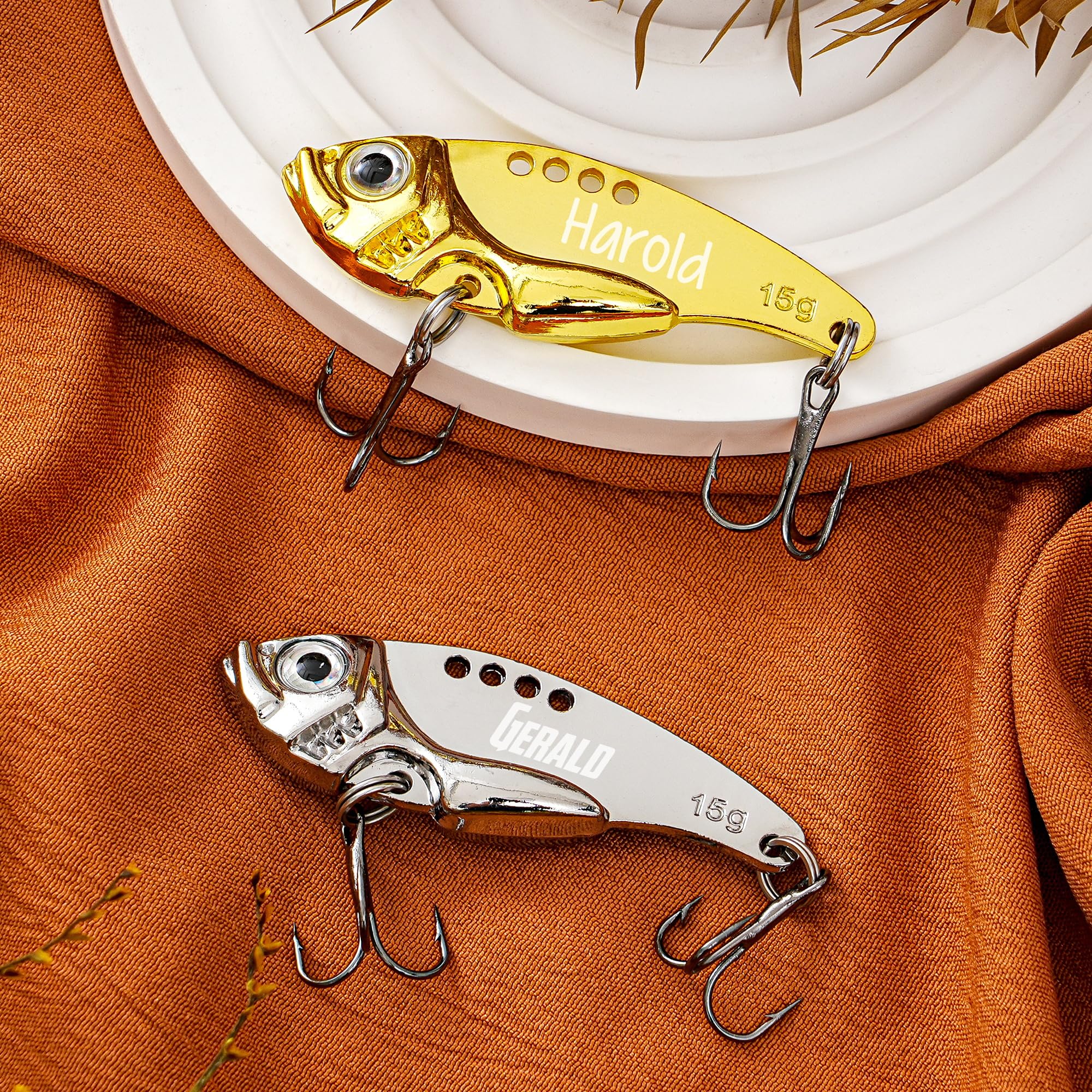 Coffret cadeau personnalisé en métal VIB Angelköder, personnalisable Graviert Angelzubehör mit Lasergravur Holzbox, Reel Cool Dad Gift, Individuelles Angler Penser Vatertag Geburtstag