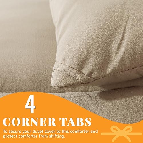 Miniatura 4 de Cosybay - Edredón con relleno alternativo y acolchado suave, para todas las estaciones, relleno de edredón con presillas en las esquinas, 88 x 92