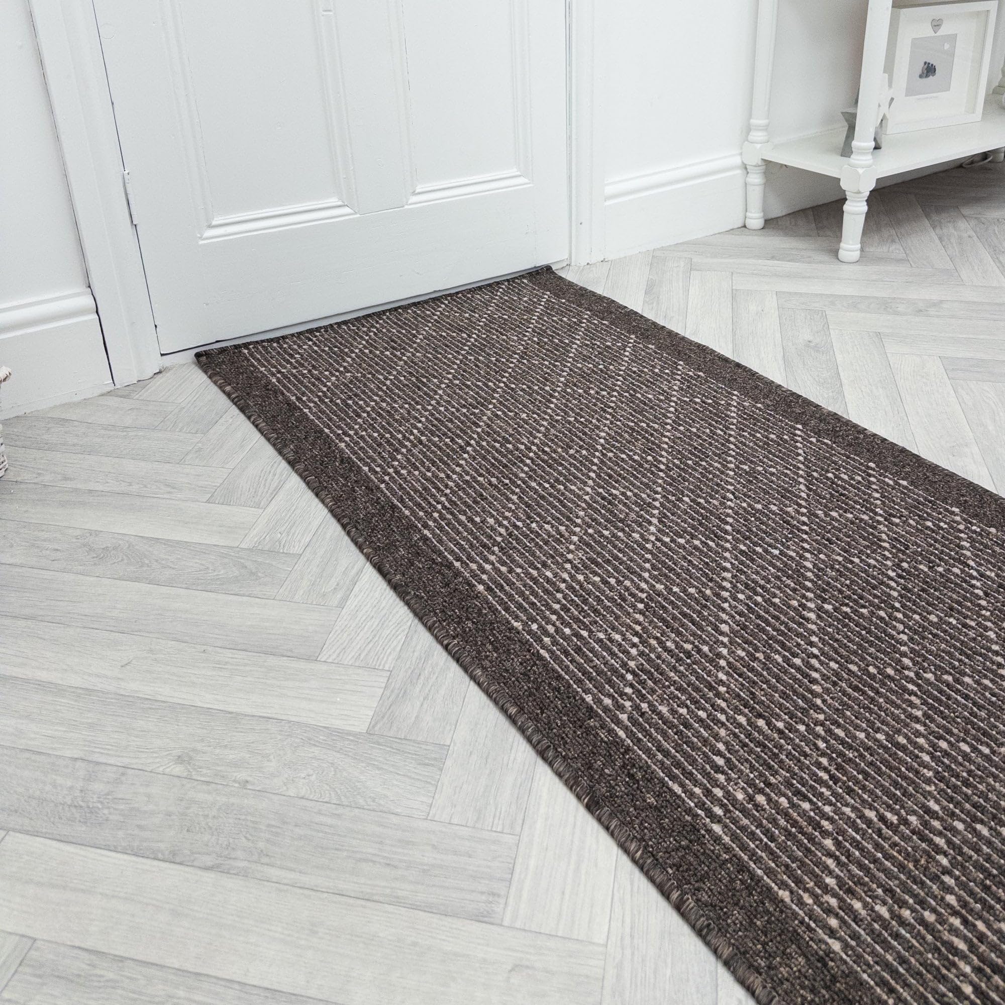 runrug Hallway Runner Rug - Hardwearing Carpet for Hall, Kitchen, Landing & High-Traffic Areas - Stain-Resistant, Tight-Knit Loop Pile - Multiple Sizes - 80cm x 360cm - 5mm Thick - Boulevard, Brown