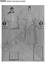 Vista 4 de Simplicity UV5628OS Kit de patrón de costura para caftan vintage de moda de los 1970 para mujer, código 5628, tallas 8-40