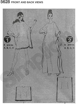 Simplicity S5628 Women's Vintage Caftan Sewing Pattern, Sizes 8-40
