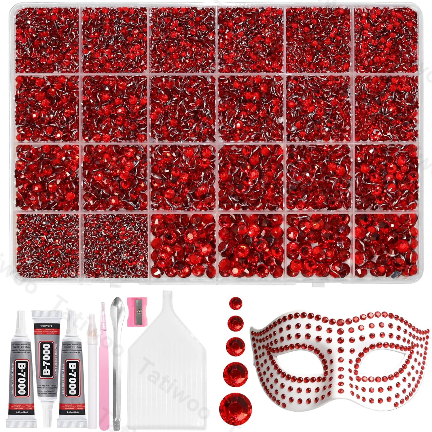 Amazon.com: 20000Pcs Ruby Red Flatback Jelly Resin Rhinestones for ...