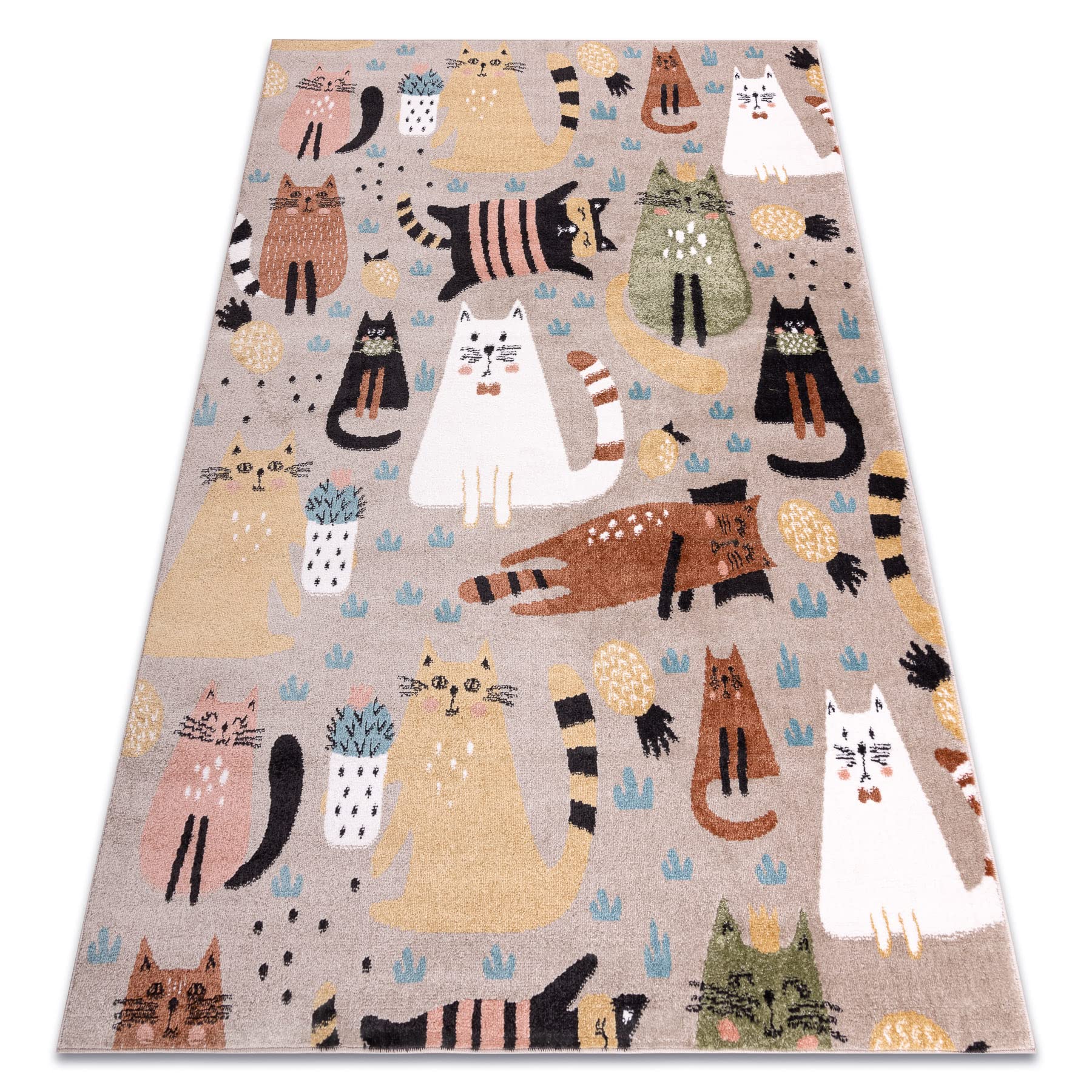 Tapis pour enfants chats beige rugsx 280x370 cm pour grand espace de jeu