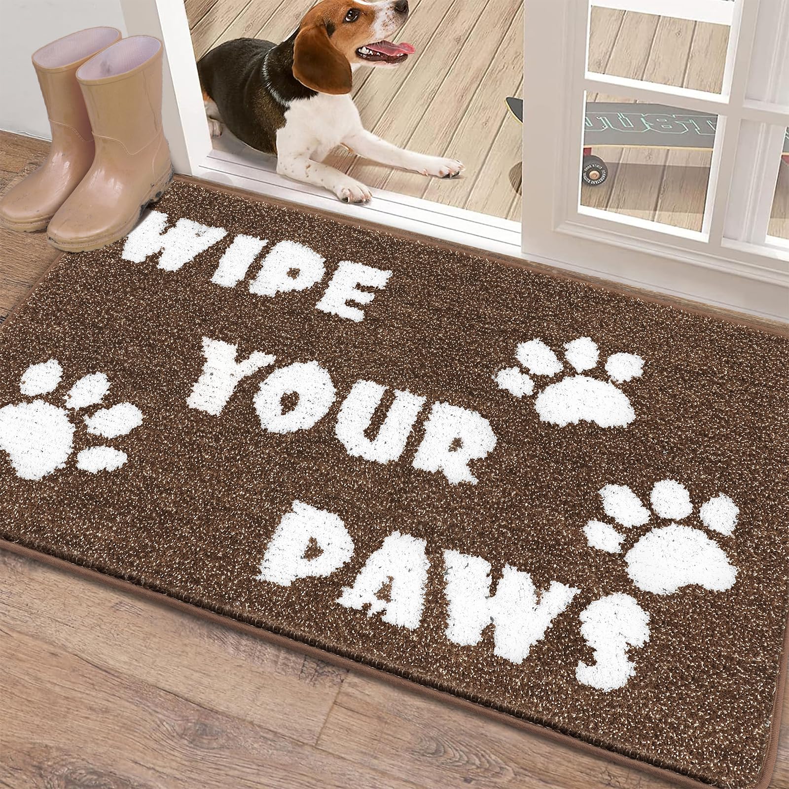 Enyhom Tapete grande para puerta de interior, 80 x 120 cm, tapete de entrada de perfil bajo, súper absorbente, antideslizante, tapete para puerta delantera, tapete para mascotas para perros en el
