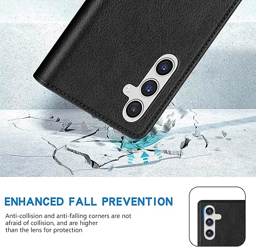 Miniatura 7 de ZZXX Funda tipo cartera para Samsung Galaxy A54 5G con bloqueo RFID, soporte de ranura para tarjetas, funda protectora de cuero magnético fuerte