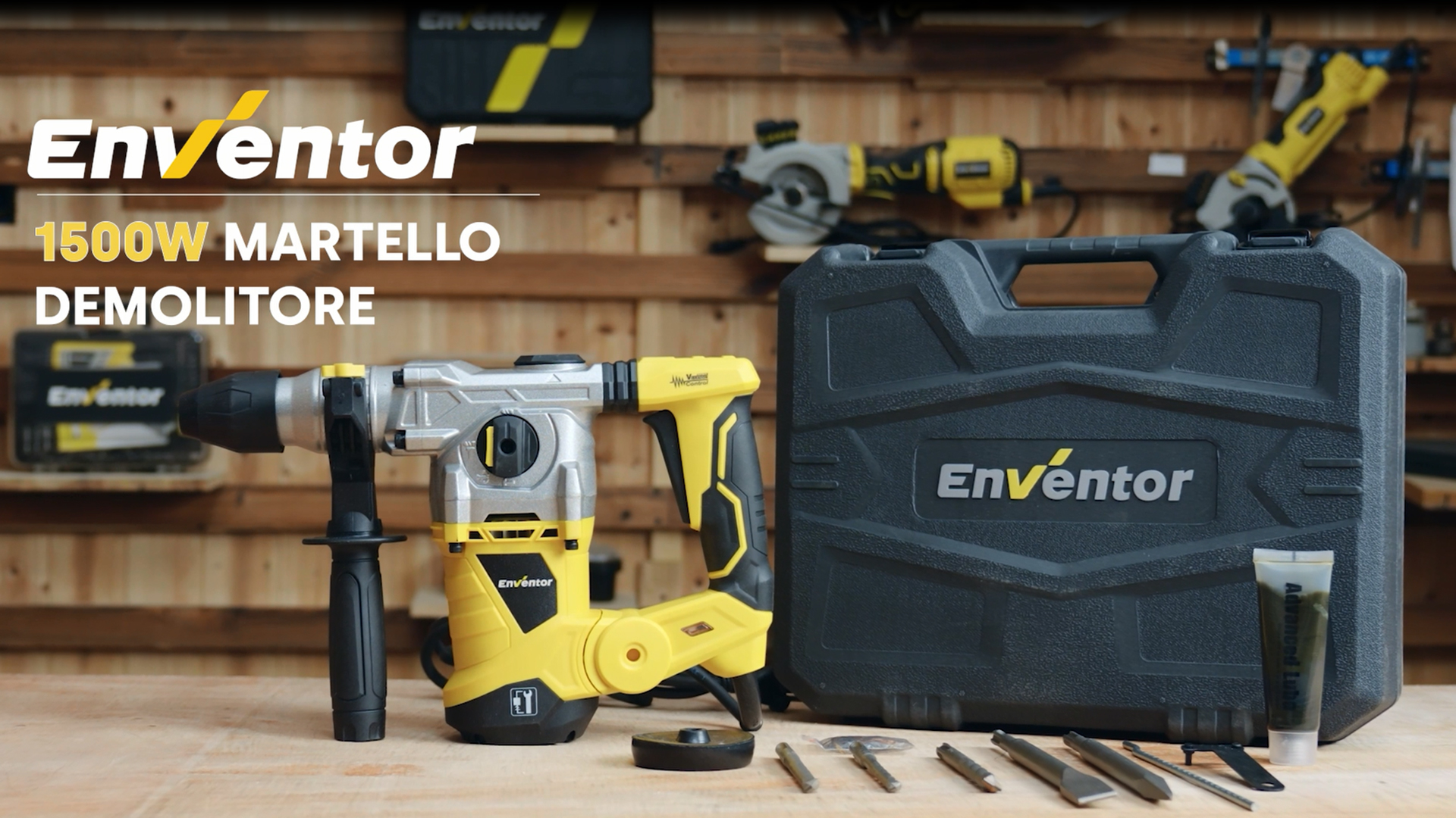 Martello Demolitore ENVENTOR 1500W SDS-Plus - 6J Di Potenza, 4500BPM | Per Forare Calcestruzzo, Metallo E Legno - Foto 6
