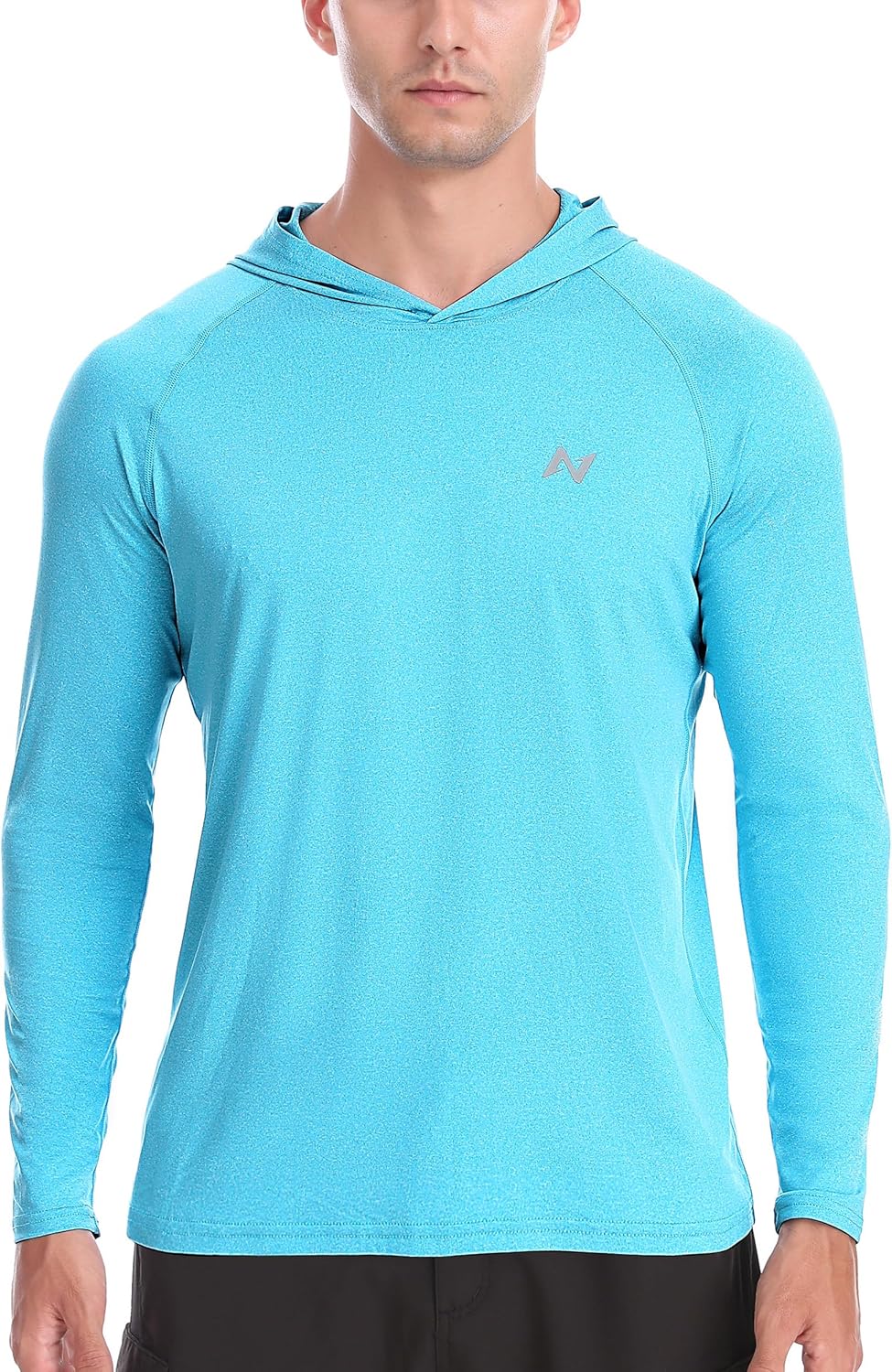 isnowood Mens UPF 50+ Fishing Shirts, Long Sleeve Sun Protection Hoodie, UV Rash Guard Shirt for Running Workout Hiking