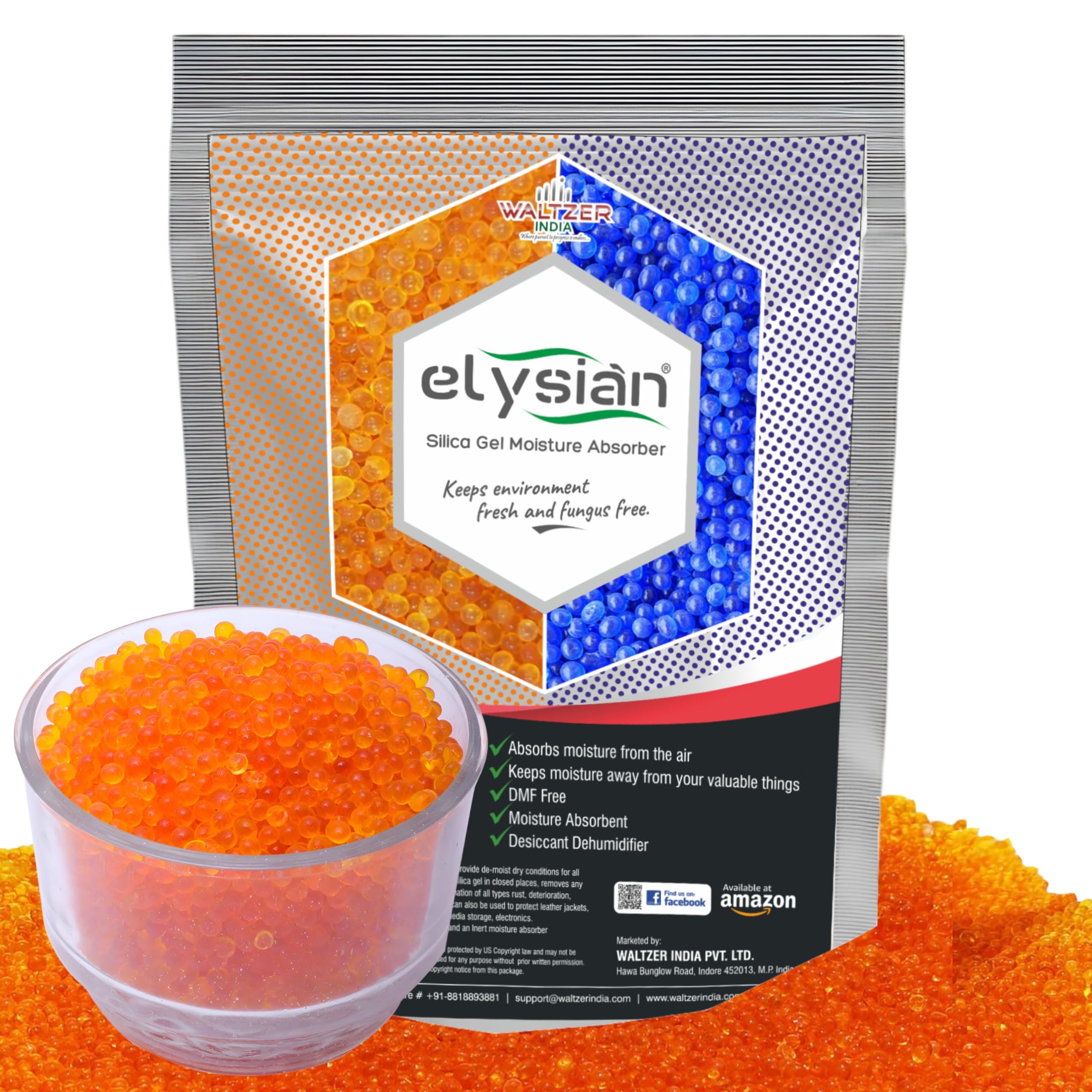 Elysian Orange Silica Gel Beads 2-4mm – Moisture Absorber & Desiccant for Storage, Electronics, Tools– 300GM-picture-28