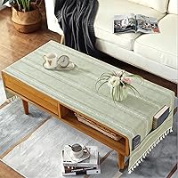 Vista 9 de Mantel de mesa auxiliar bohemio para sala de estar, con bolsillos y borlas, mantel rectangular a rayas para café, lavadora, secadora, refrigerador