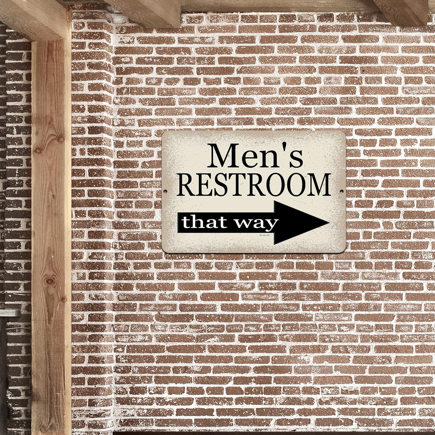 Men's Restroom Metal Sign – 12x18 Inch Bathroom Decor with Right Arrow – Durable Aluminum for Home, Pool, Wedding, or Restaurant Use