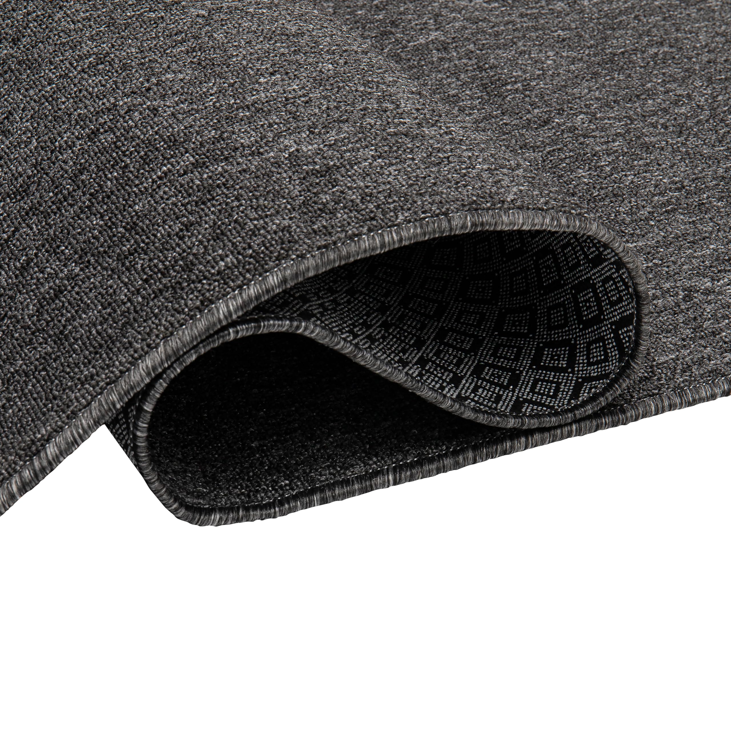 TAPISO Nizza Teppich Anthrazit Einfarbig Melange Anti Rutsch Loop-Teppich Waschbar Wohnzimmer Schlafzimmer Büro Pflegeleicht ÖKO-TEX 160 x 220 cm