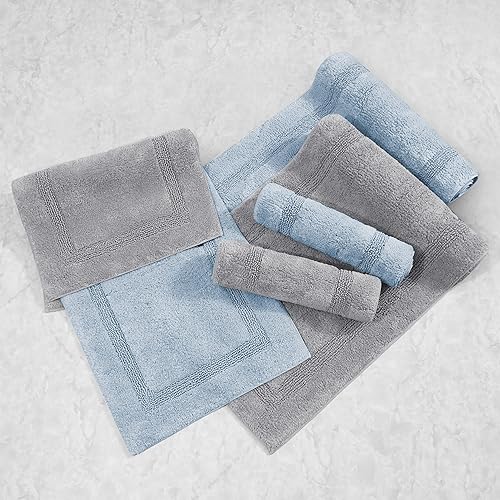 Miniatura 6 de Nautica - Alfombras de baño, alfombra de baño de algodón suave y absorbente, decoración moderna de baño (azul penistón, 2 piezas)