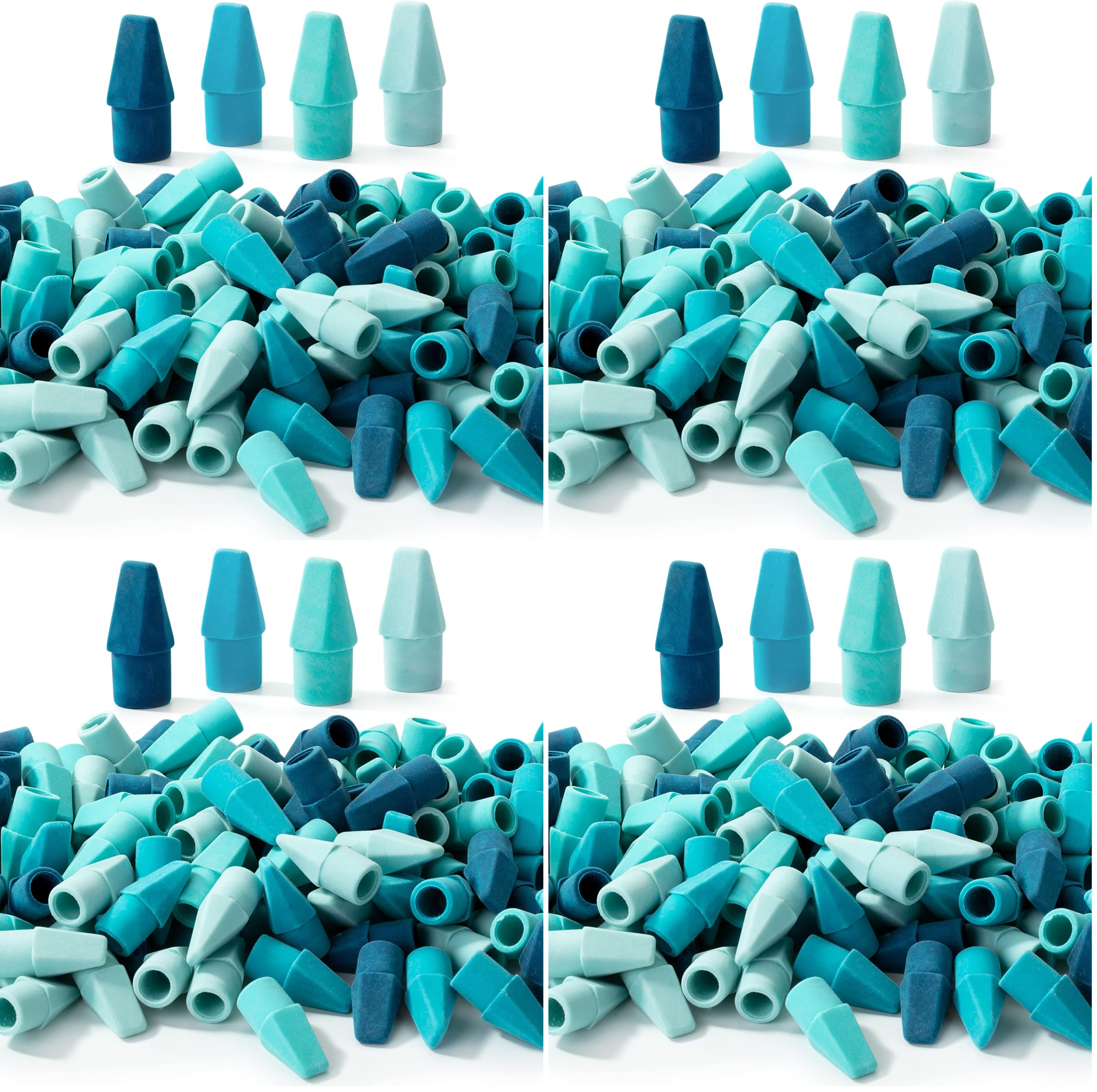 Mr. Pen- Pencil Top Erasers, 480 Pack, Blue Shades, Latex-Free