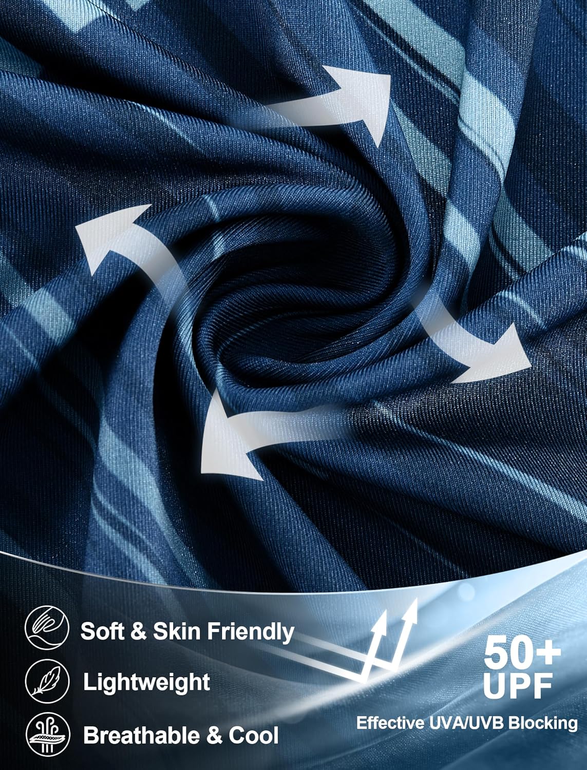 Men's Sun Protection UPF 50+ Long Sleeve Fishing Shirt for Men Quick Dry UV Rash Guard T-Shirt for Swim Running Athletic