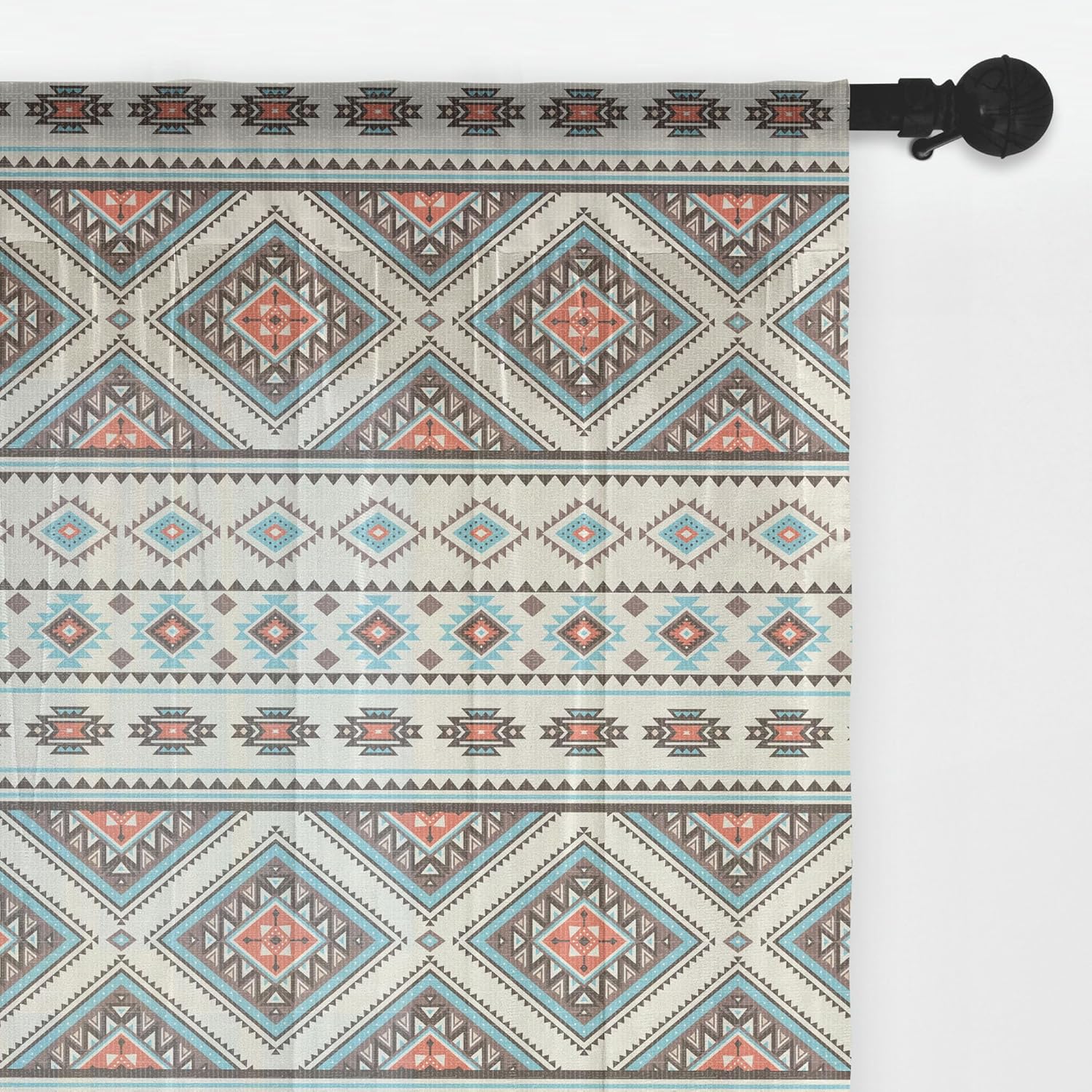 Ambesonne Aztec Tulle Curtains with Rod Pocket, Print of Retro Style Native Ornaments, Sheer Drape for Wedding Party 2 Panels, 108" x 84", Champagne Mauve Taupe