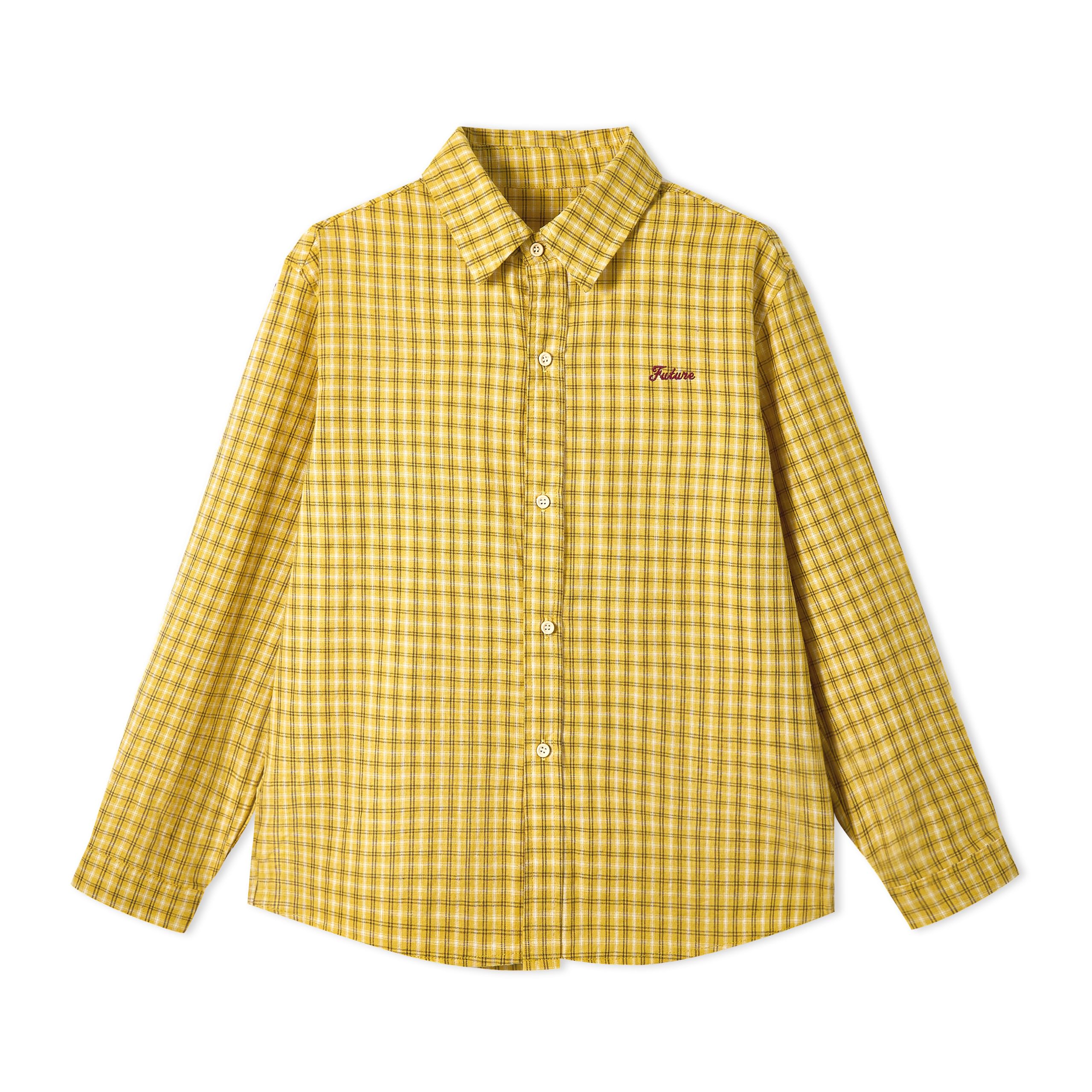 – Girls Boys Plaid Shirt Jacket Long Sleeve Cotton Button Down Tops Casual Checked Shirt for Kids