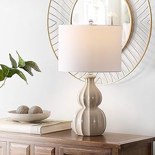 SAFAVIEH Lighting Collection – Wade Ivory Double Gourd Ceramic Table Lam...