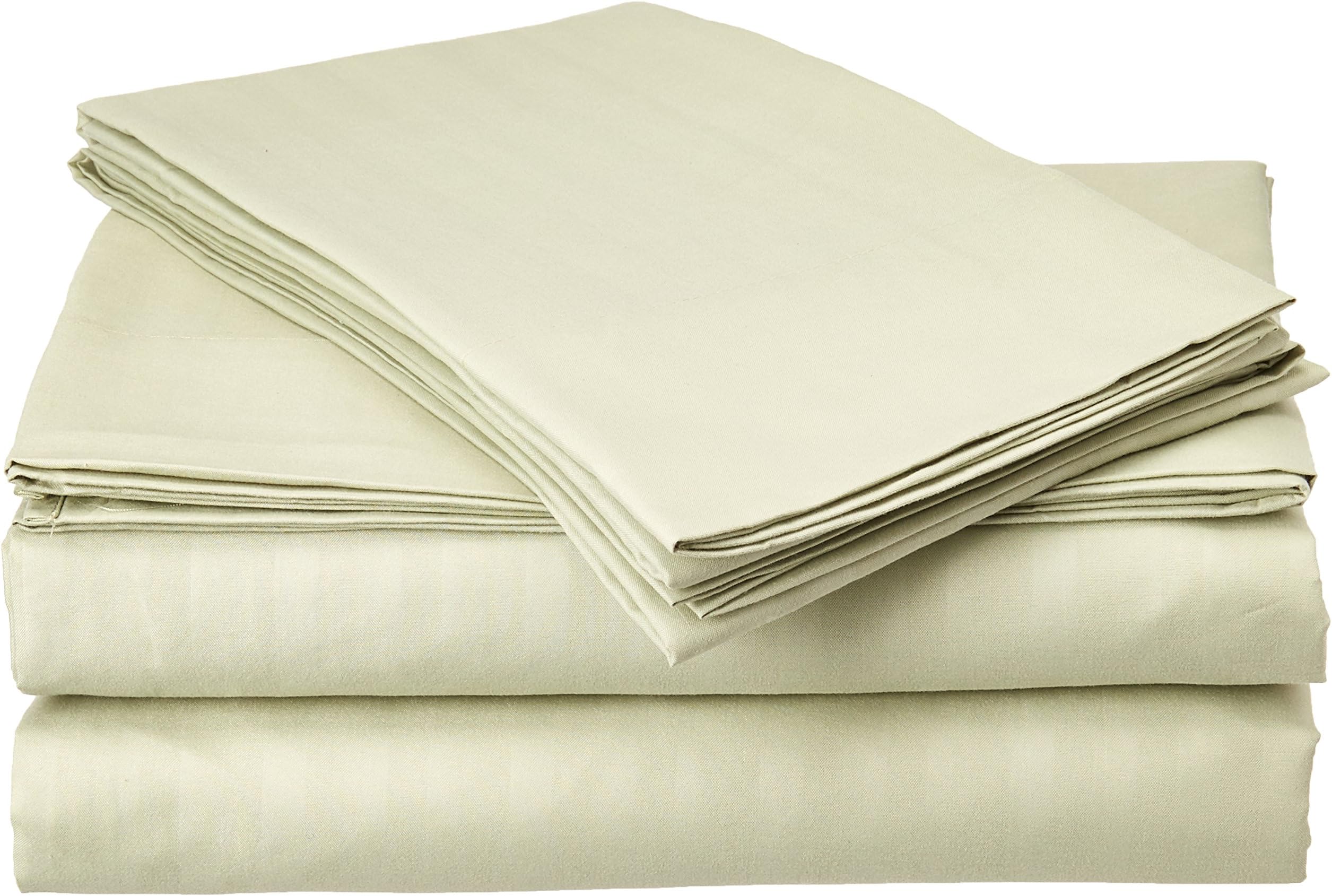 Comfort Linen 300 Thread Count Cotton Dobby Stripe Sheet Set- Assorted Colors/sizes, King - Sage