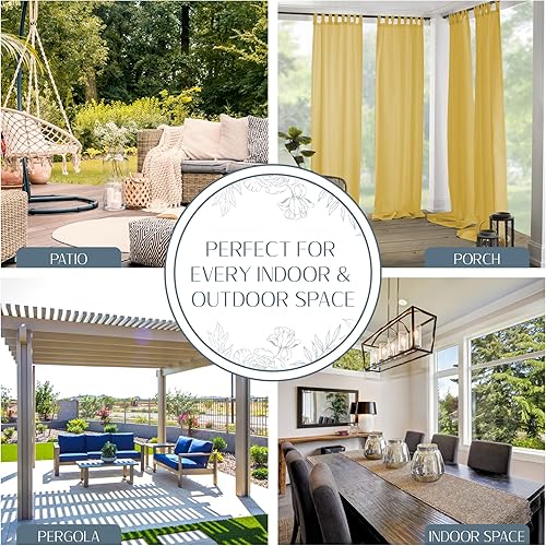 Miniatura 3 de Elrene Home Fashions 026865643039 - Cortina de ventana para interiorexterior con solapa sólida en la parte superior